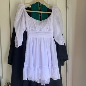 Lucy in the Sky Neia Ruffle Dress in White Chiffon